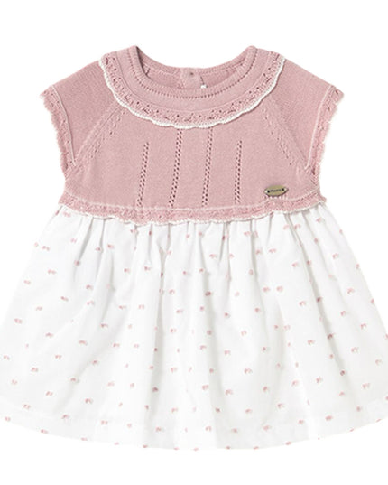 Kids Atelier-Mayoral-Sakura Pointelle Knit Cotton Dress