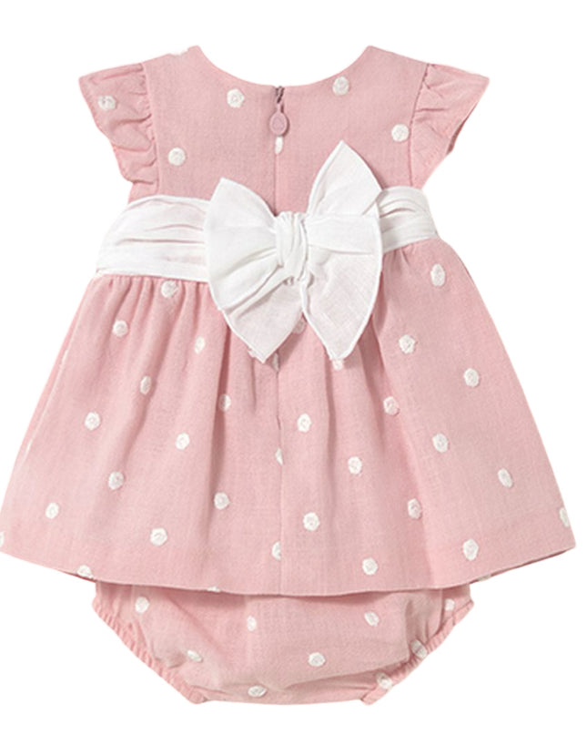 Newborn Girl Embroidered Dress With Nappy Cover