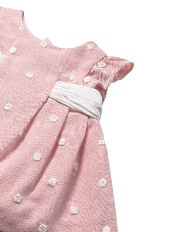 Newborn Girl Embroidered Dress With Nappy Cover