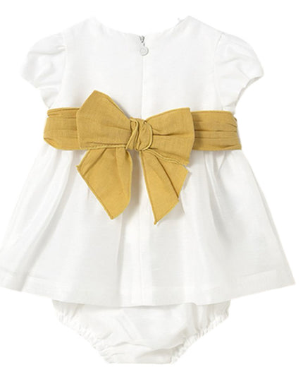 Kids Atelier-Mayoral-Newborn Girl Dress With Nappy Cover and Sash