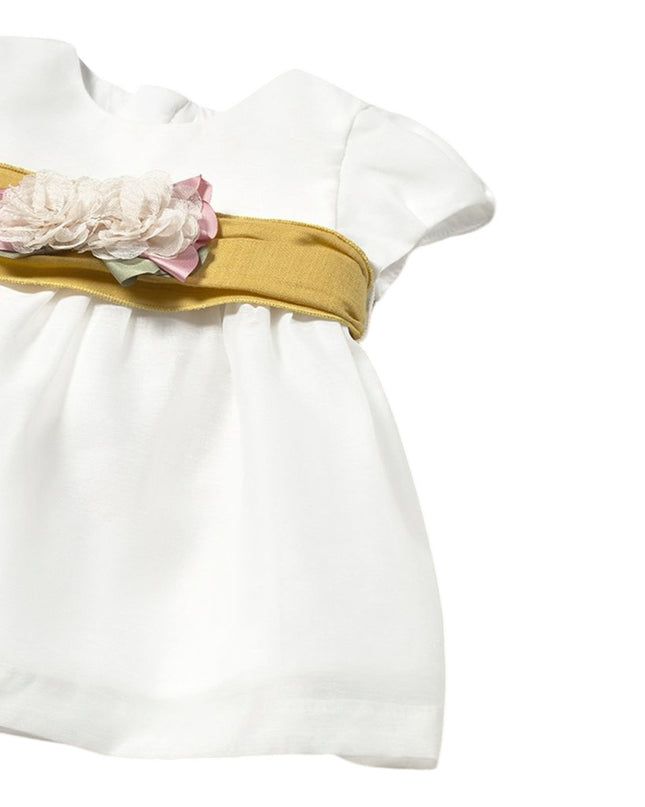 Kids Atelier-Mayoral-Newborn Girl Dress With Nappy Cover and Sash