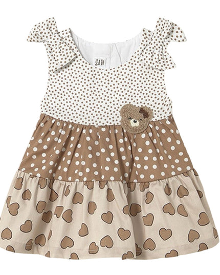 Kids Atelier-Mayoral-Newborn Girl Combined Ruffle Dress