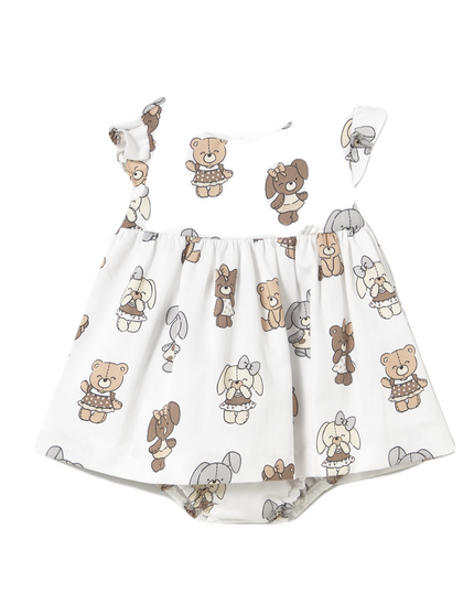 Kids Atelier-Mayoral-Newborn Printed Dress with Diaper Cover