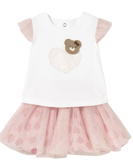 Kids Atelier-Mayoral-Newborn Tulle Skirt and T-Shirt Set