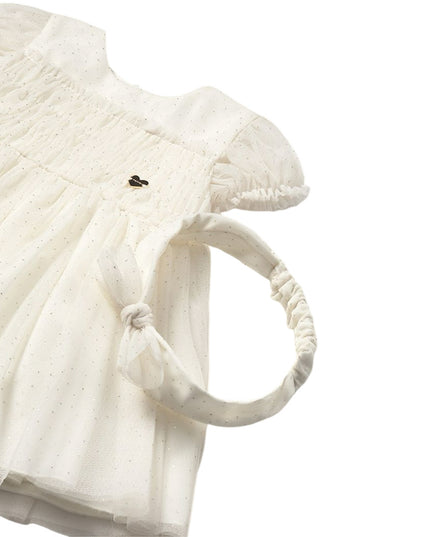 Kids Atelier-Mayoral-Baby Dress With Tulle Headband