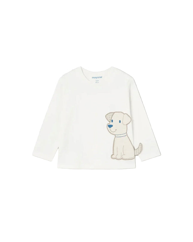 Kids Atelier-Mayoral-White Puppy T-shirt