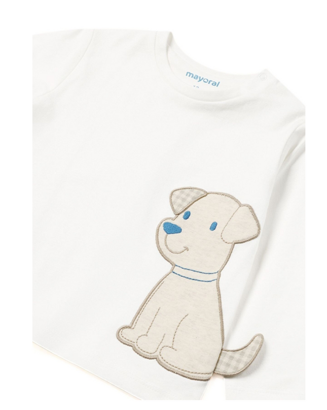 Kids Atelier-Mayoral-White Puppy T-shirt