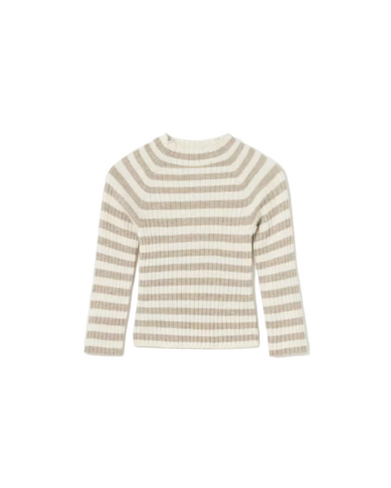 Kids Atelier-Mayoral-Striped Knit Mockneck