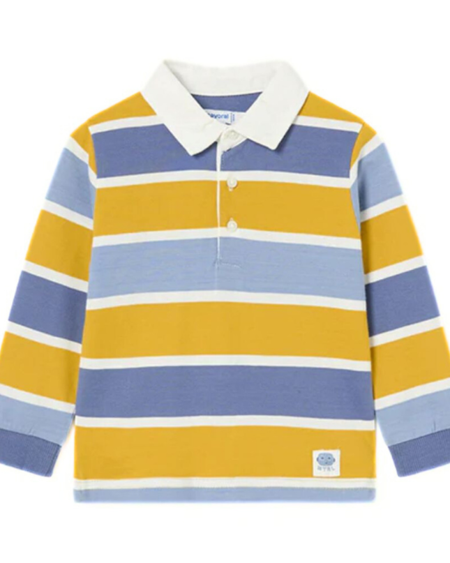 Kids Atelier-Mayoral-Pollen Long Sleeve Stripe Polo