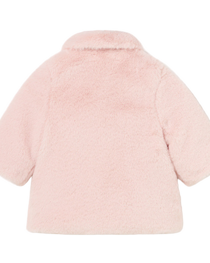 Kids Atelier-Mayoral-Soft Pink Faux Fur Coat
