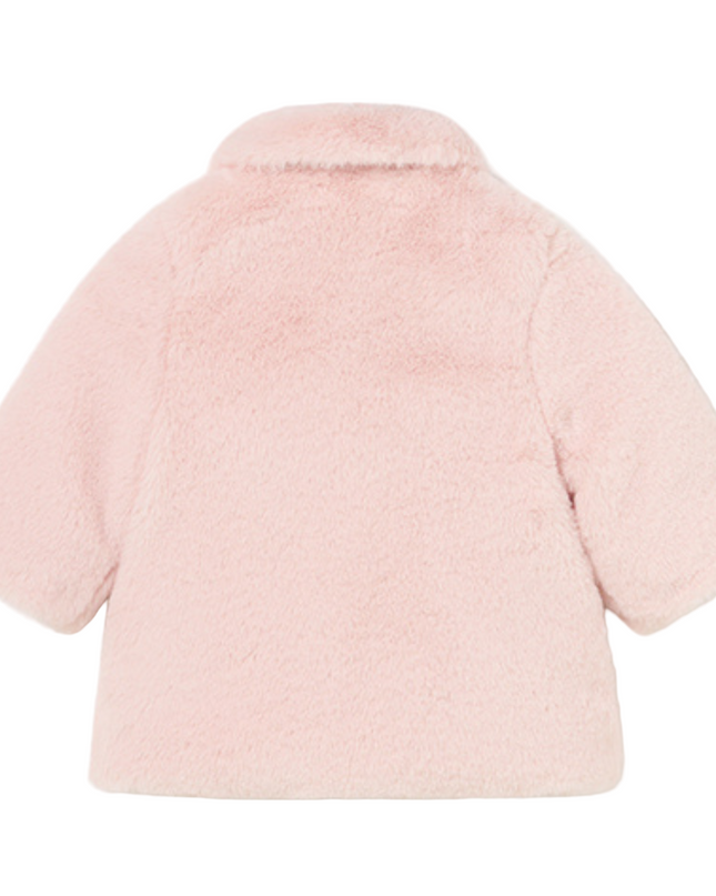 Kids Atelier-Mayoral-Soft Pink Faux Fur Coat