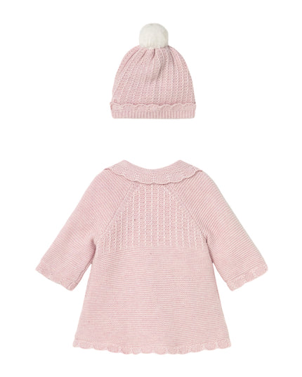 Mayoral Newborn Girl Knit Coat with Hood