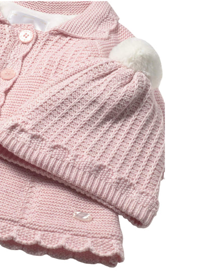 Mayoral Newborn Girl Knit Coat with Hood