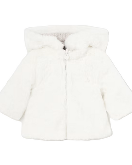 Kids atelier-Mayoral- Beige Reversible Jacket with Cream Fur with Hood and Zippe
