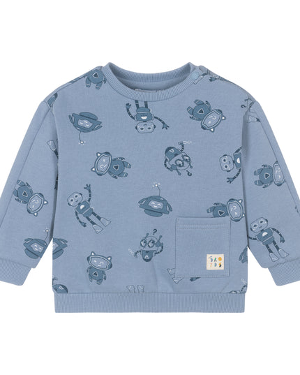 Kids Atelier-Mayoral-Blue Robot Print Sweatshirt