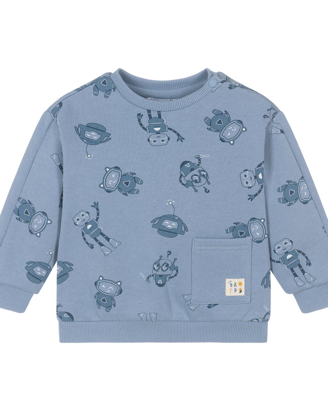 Kids Atelier-Mayoral-Blue Robot Print Sweatshirt