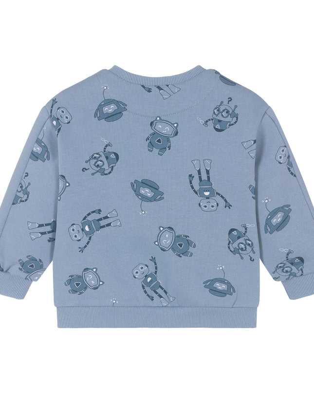 Kids Atelier-Mayoral-Blue Robot Print Sweatshirt