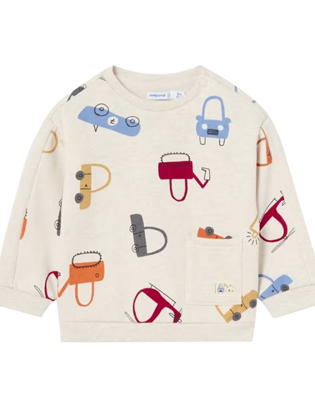Kids Atelier- Mayoral- Younger Boys Ivory Sweatshirt