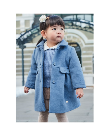 Kids Atelier-Mayoral-Baby Wool Coat Ocean
