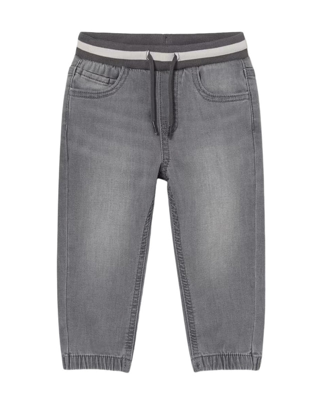 Kids Atelier-Mayoral-Gray Soft Denim Joggers
