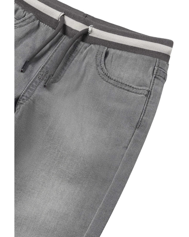 Kids Atelier-Mayoral-Gray Soft Denim Joggers