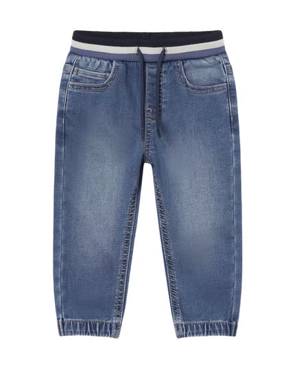 Kids Atelier-Mayoral-Blue Soft Denim Joggers