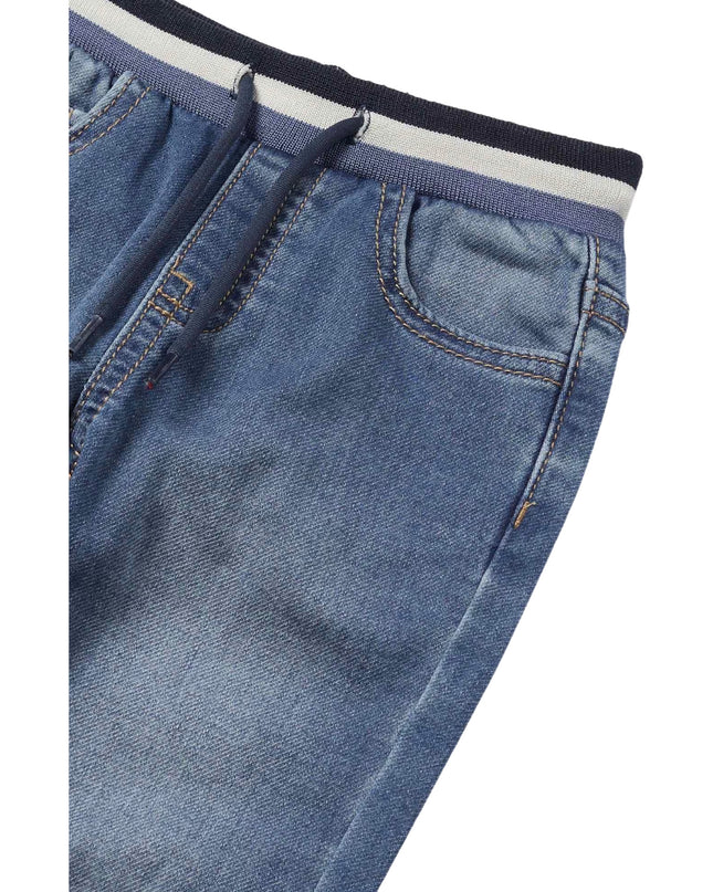 Kids Atelier-Mayoral-Blue Soft Denim Joggers