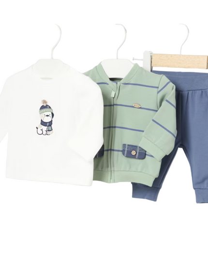 Kids Atelier- Mayoral- Newborn Boy 3 Piece Striped Set