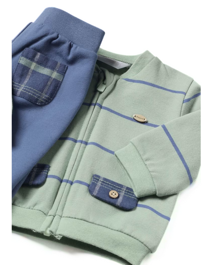 Kids Atelier- Mayoral- Newborn Boy 3 Piece Striped Set