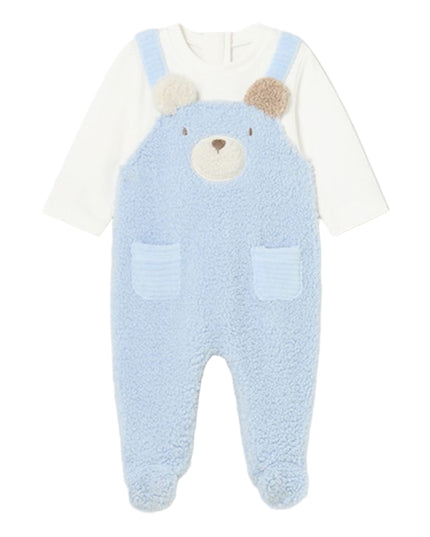 Kids Atelier-Mayoral-Blue Teddy Applique Overalls Babysuit