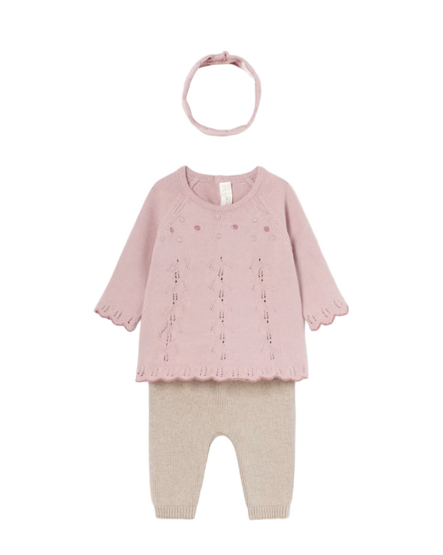 Kids Atelier- Mayoral- Newborn Girl 3 Piece Knit Set