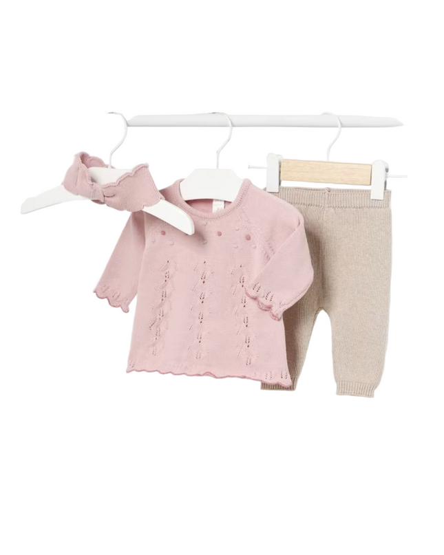 Kids Atelier- Mayoral- Newborn Girl 3 Piece Knit Set