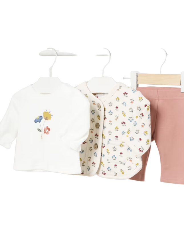Kids atelier-Mayoral-Newborn Girl 3 Piece Floral Set
