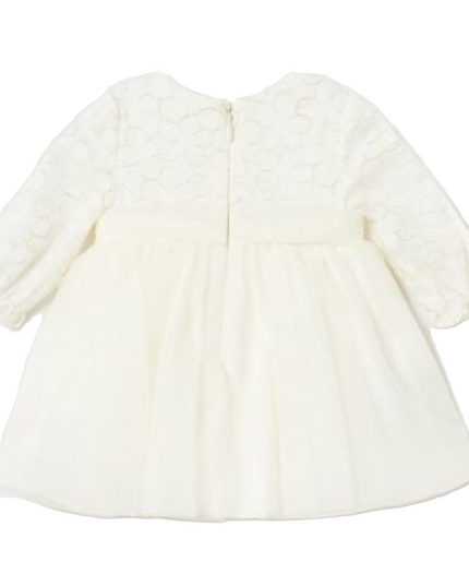 Kids Atelier-Mayoral-Ivory Embroidered Tulle Dress