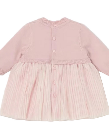 Kids Atelier-Mayoral-Soft Pink Pleated Knit Full Dress