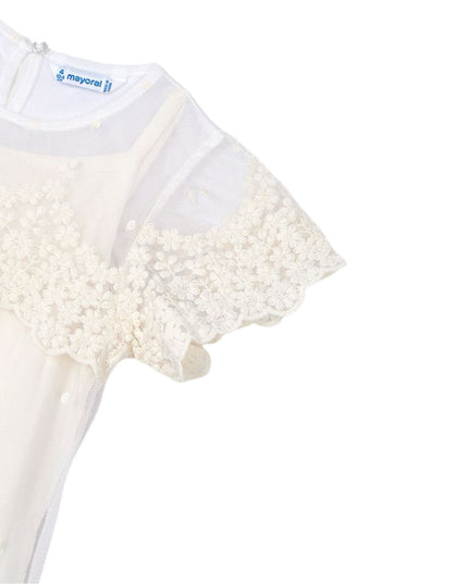 Kids Atelier-Mayoral-Champagne Embroidery Dress