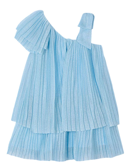 Kids Atelier-Mayoral-Sky Asymmetric Pleated Dress