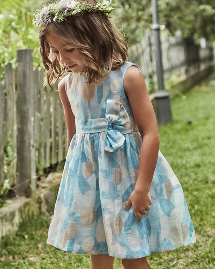 Kids Atelier-Mayoral-Sky Floral Printed Dress