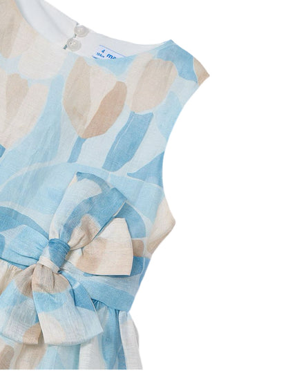 Kids Atelier-Mayoral-Sky Floral Printed Dress