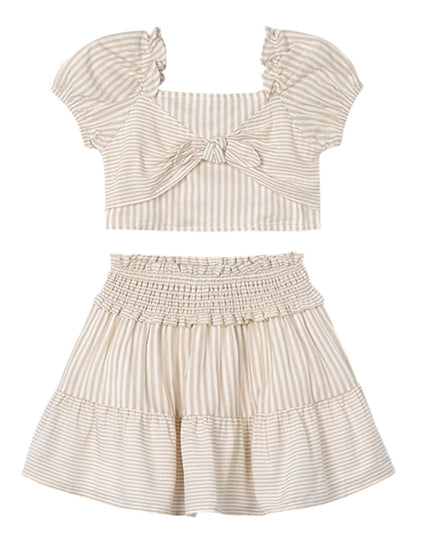 Kids Atelier-Mayoral-Cinnamon Bow Skirt Set