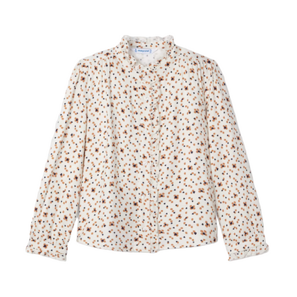 Kids Atelier-Mayoral-Girl Ruffle Print Blouse