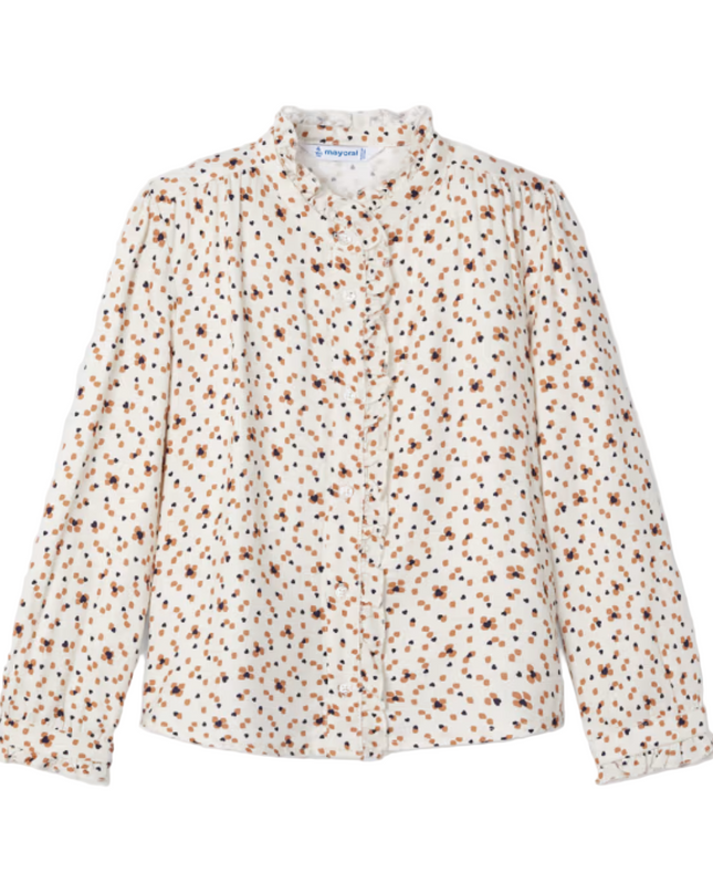 Kids Atelier-Mayoral-Girl Ruffle Print Blouse