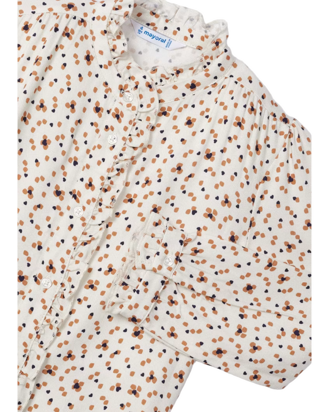 Kids Atelier-Mayoral-Girl Ruffle Print Blouse
