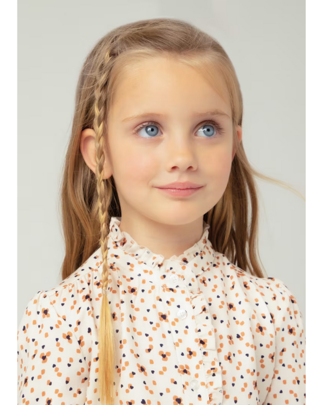 Kids Atelier-Mayoral-Girl Ruffle Print Blouse
