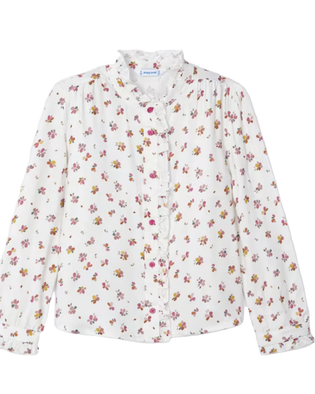 Kids Atelier- Mayoral-Girl Ruffle Print Blouse
