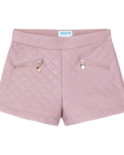 Kids Atelier-Mayoral-Pink Rose Quilted Shorts