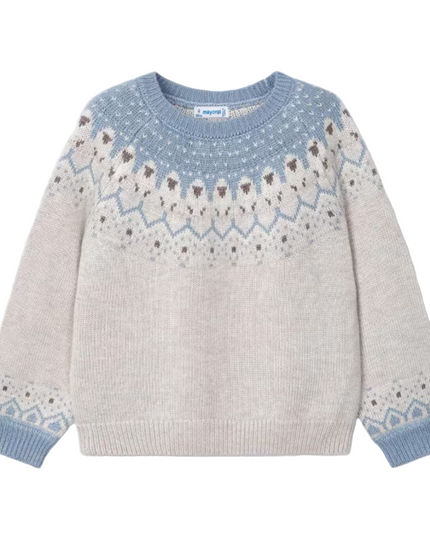 Kids Atelier-Mayoral- Girl Jacquard Border Sweater