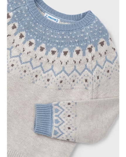 Kids Atelier-Mayoral- Girl Jacquard Border Sweater