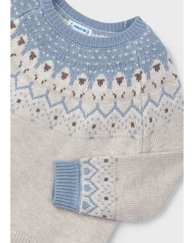 Kids Atelier-Mayoral- Girl Jacquard Border Sweater