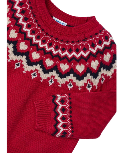 Kids Atelier- Mayoral- Girl Jacquard Border Sweater